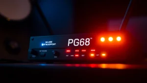 High-quality PG88 wireless microphone receiver with signal lights in a professional audio setup, perfect for live performances.