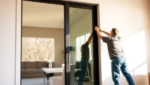 Replace a sliding glass door: pro demonstrates seamless installation in a modern home.